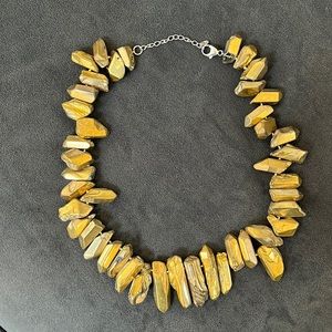 Gold Crystal Shaped Statement Necklace